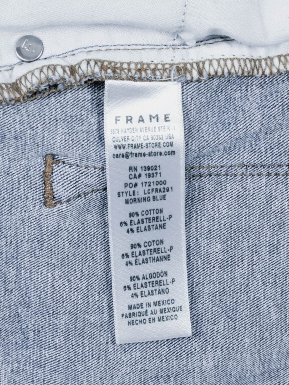 FRAME Le Crop Mini Boot Jeans Raw Hem Flare 28 Morning Blue LCFRA291 - Picture 12 of 14